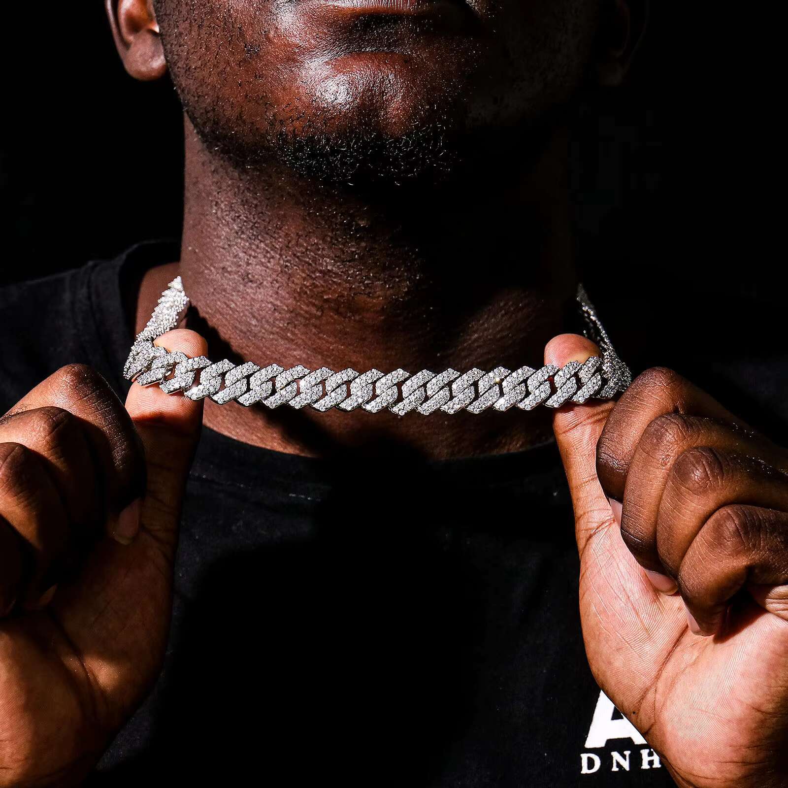 Hip Hop 925 Sterling Silver VVS Moissanite Iced Out Chunky Miami Cuban Link Chain for Men Hip Hop Jewelry