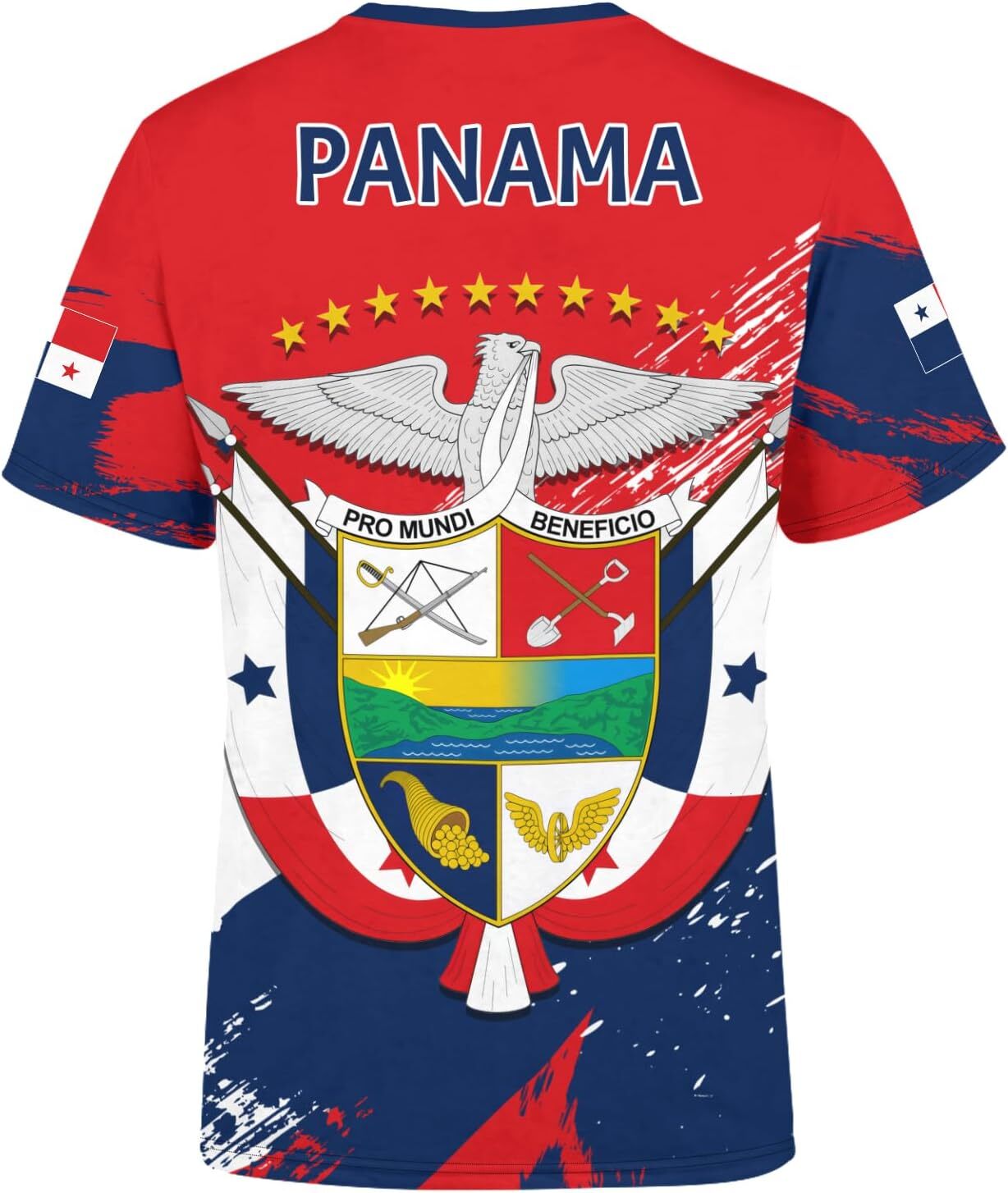 Mens T shirt Panama Flag T-shirt Country Flag Badge Tee Print Crewneck Short Sleeve Fashion Casual Top Unisex Graphic Tee Casual Tops Clothes