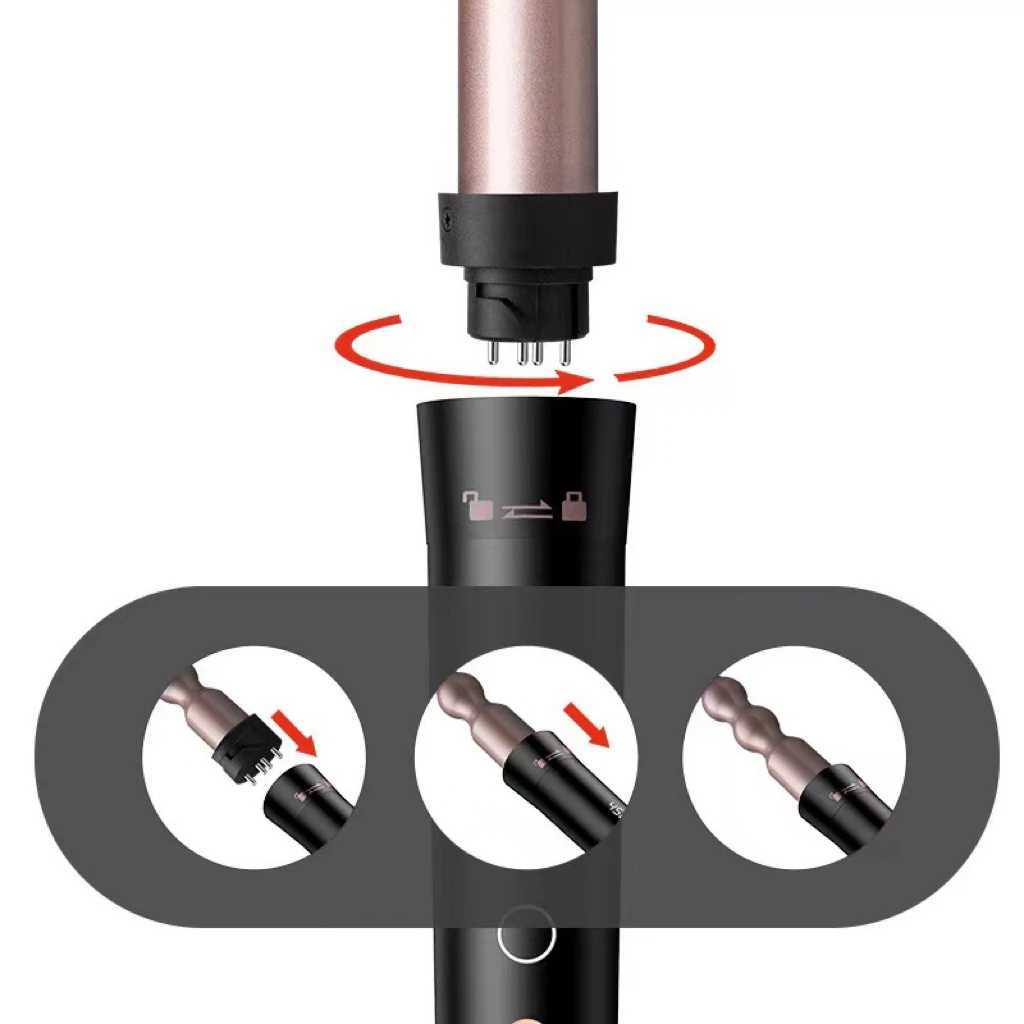 Wavytalk 5 in 1 Curling Iron Set with Thermal Brush and 4 Interchangeable Ceramic Curling Wands (0.5-1.25) Instant Heat Up HaXJ250528