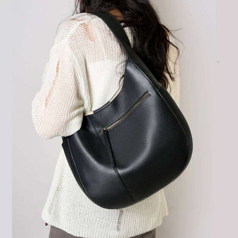Hifashion Cowhide Genuine Leather Large Underarm Shoulder Bags For Women 2025 Designer Hobo Shopper Tote Ladies Handbags