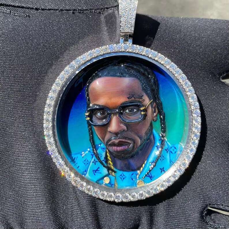 Customized Made Iced Out Moissanite HIP HOP Pendant Moissanite Baguette Pendant Personal Personalized HIP HOP Pendant