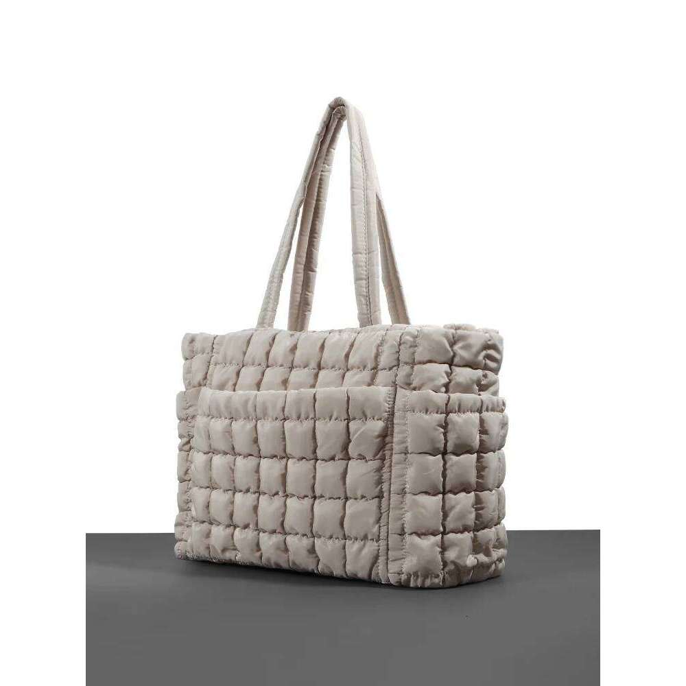 Women's Designer Tote Bag Work Laptop With Zipper Shoulder Bags Lightweight Quilted Travel Puffy Handbag
