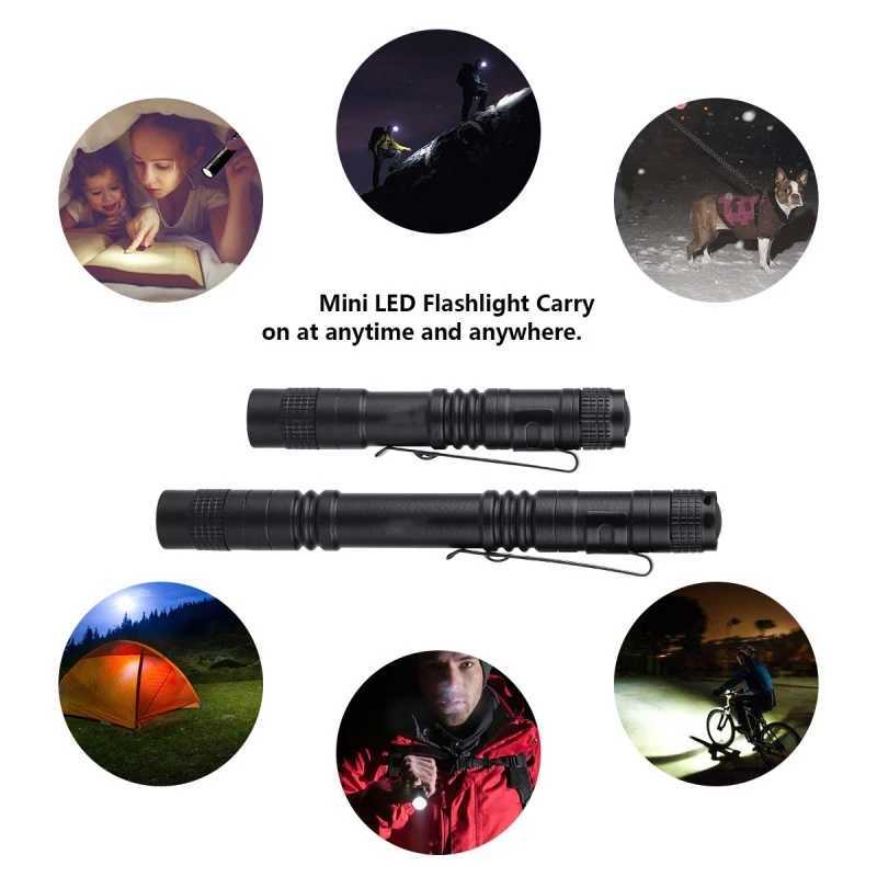 Mini Portable LED Pen Light Pocket Ultra Bright High Lumens Handheld Flashlight Torch for Camping Outdoor Emergency XJ250529