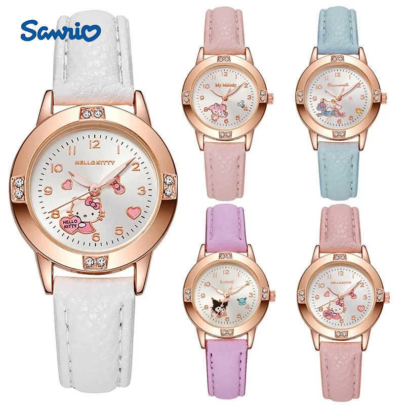 Sanrio Sanrio Hello Kitty Watch Kawaii Kuromi Cinnamoroll Quartz Casual Fashion Melody WristWatch Women Kid Girl Children Birthday Gift XJ250529