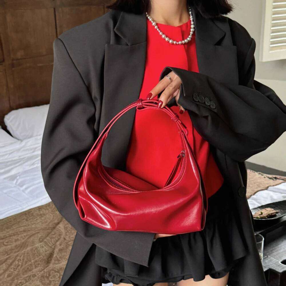 Motingsome Handbag Shoulder Pouch Woman Tote Smooth Cow Leather Crossbody Lady Spring Saddle Red Mini Messenger Purses 2025 New