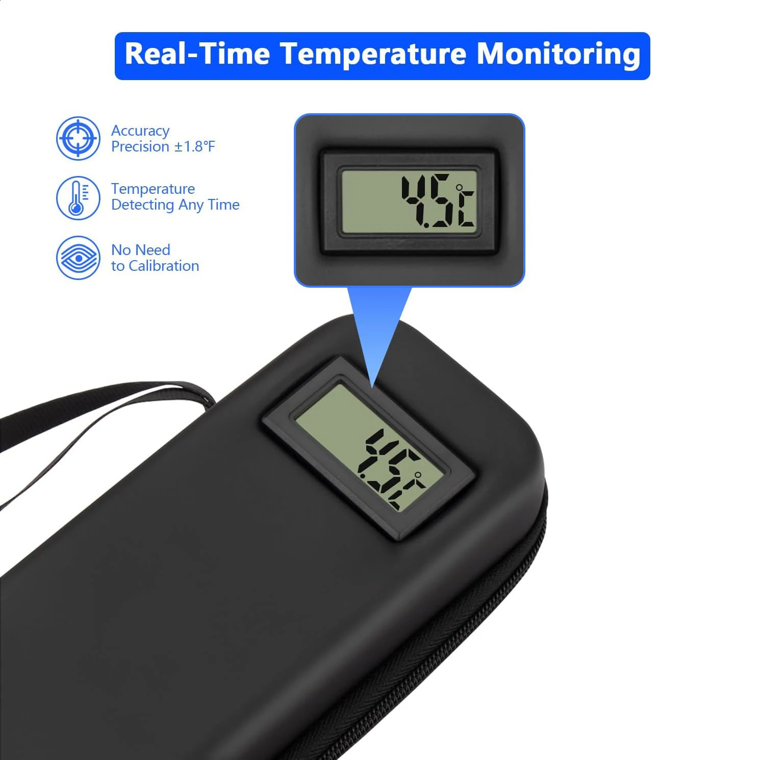 Insulin Cooler Travel Case with Thermometer Display Medication Diabetic Refrigerated Medicine Organizer Bag 250528
