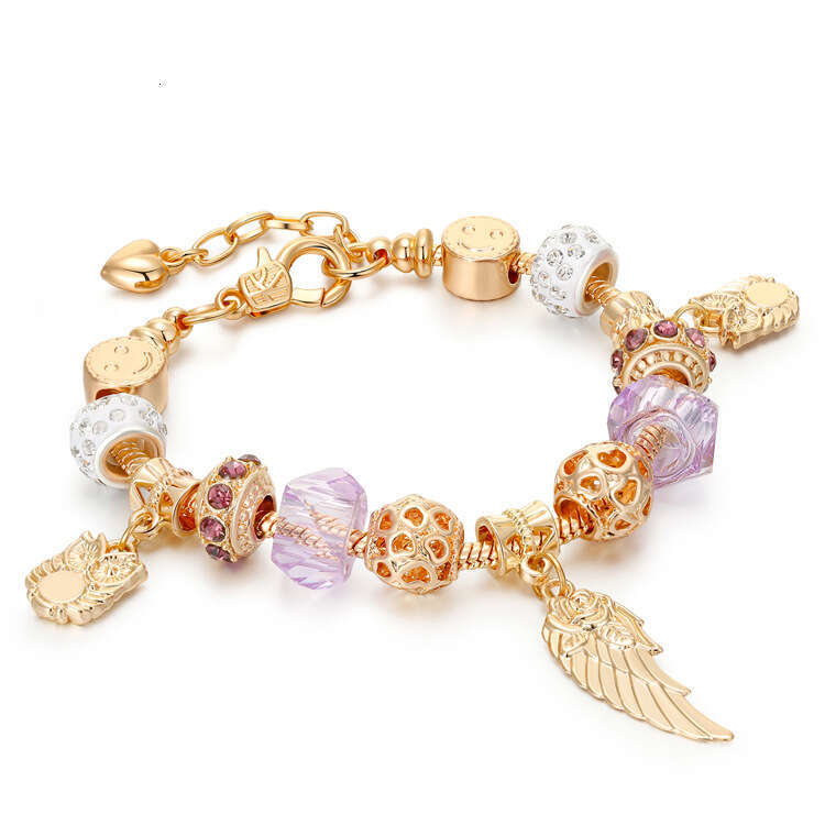 New DIY Alloy Shell Large Hole Gold Bead Bracelet