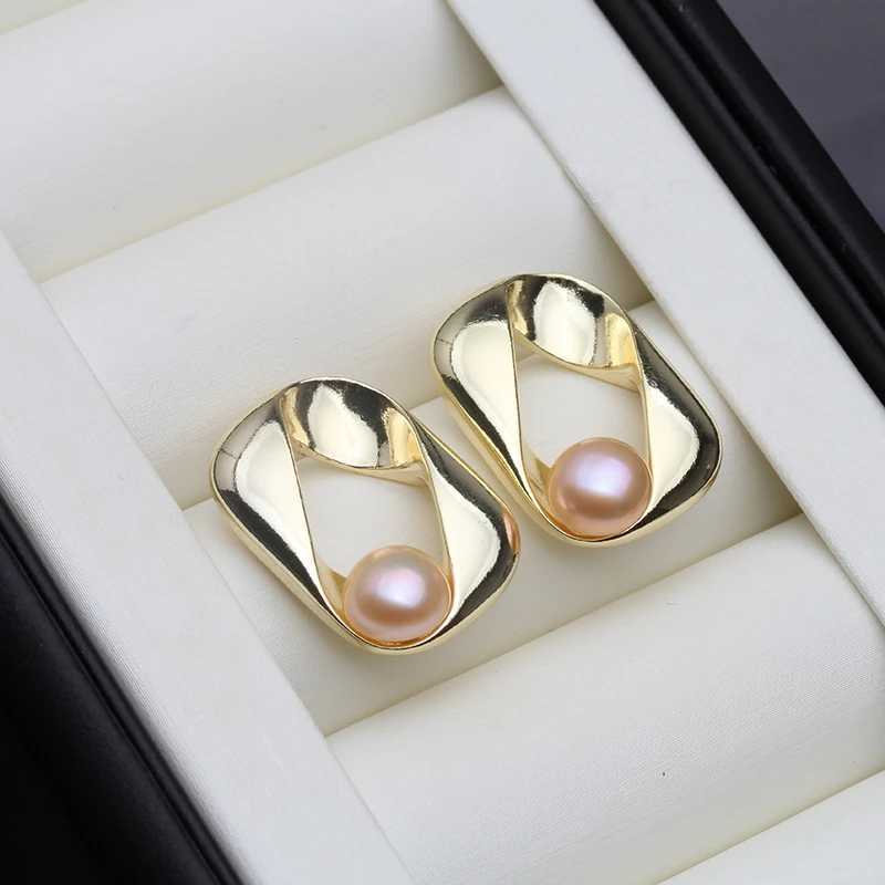18k Gold Plated Pearls Earrings For WomenReal Freshwater Pearl Stud Earrings 925 Silver Korean Earrings L250527