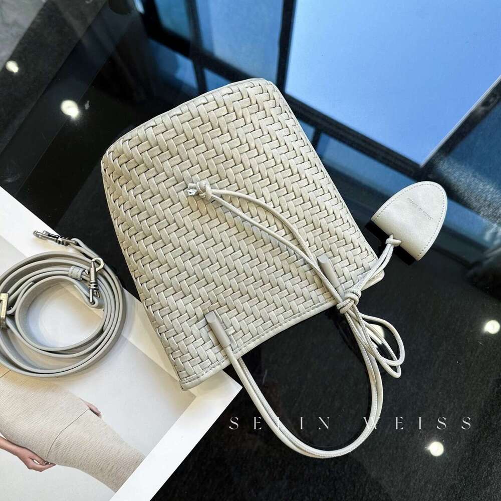 Tote Bag This Year S Summer Trend Fresh Woven Texture Genuine Leather Handheld Basket For Women Stylish Hollow Out Bag Shoulder Bag Braided Handbag