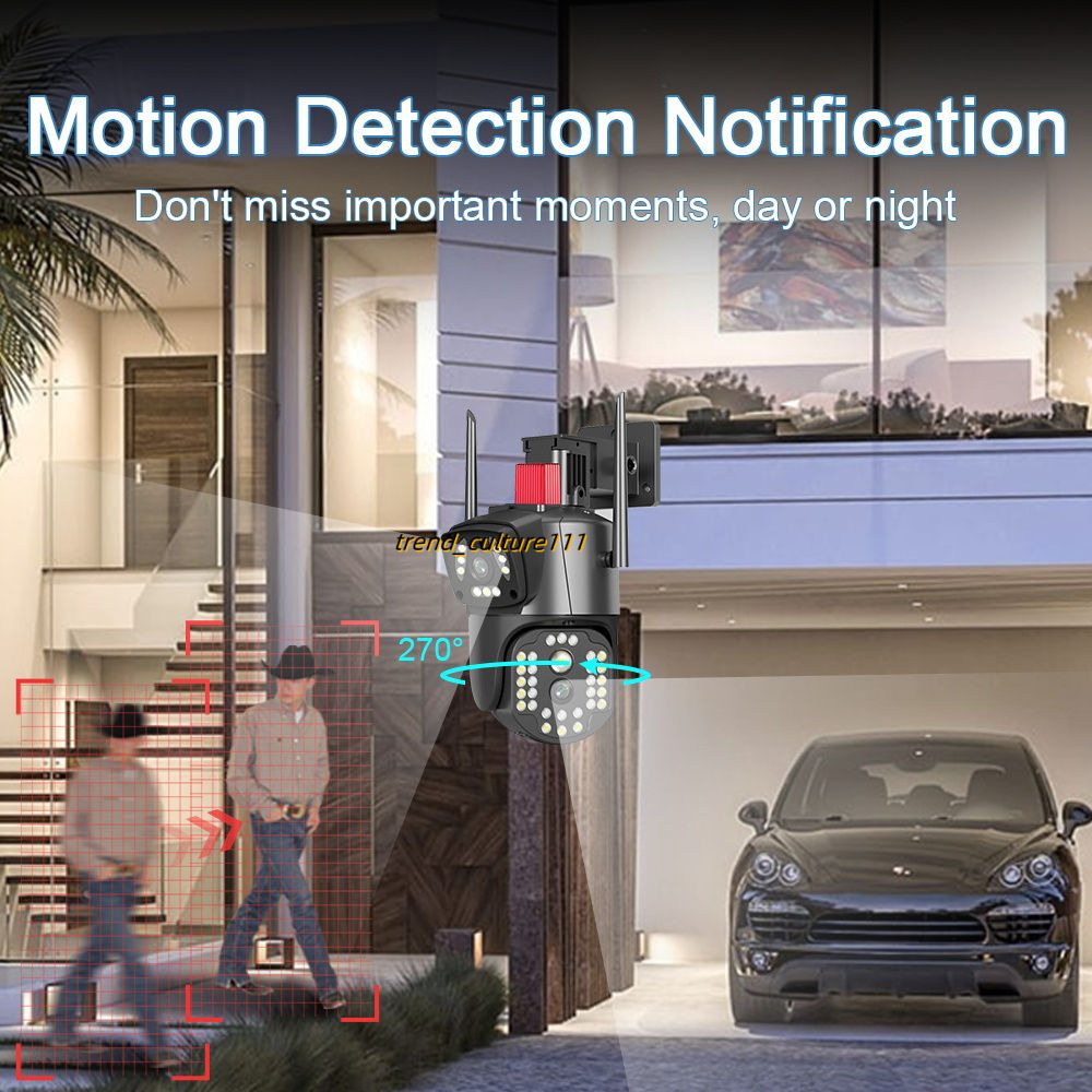 V380 PRO Dual Lens CCTV For Home WiFi IP Camera Wireless with Indoor and Outdoor Full Color Night Vision / Alarm Warning HD 1080P