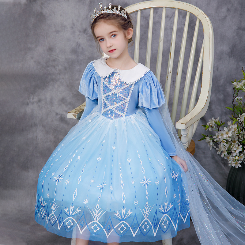 DISNEY kids designer clothes infant designer clothes Elsa princess dress Little girl Christmas children's day dress skirt comfortable holiday per