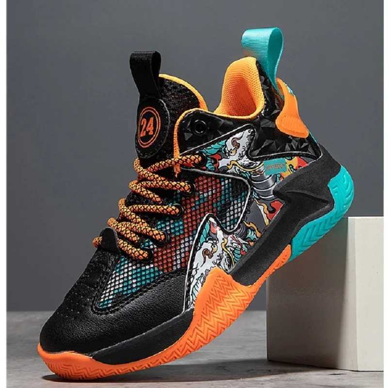 Children Boys Basketball Sneakers Youth Children Boys Non-slip Wear-resistant Sports Shoes Lightweight Kids Students Shoes W250529