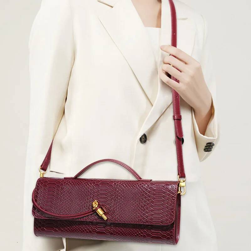 Design Top-Handle Bag For Women Evening Handbag Long Purse, Crocodile Pattern Crossbody Shoulder Bags Fashionable Outfits