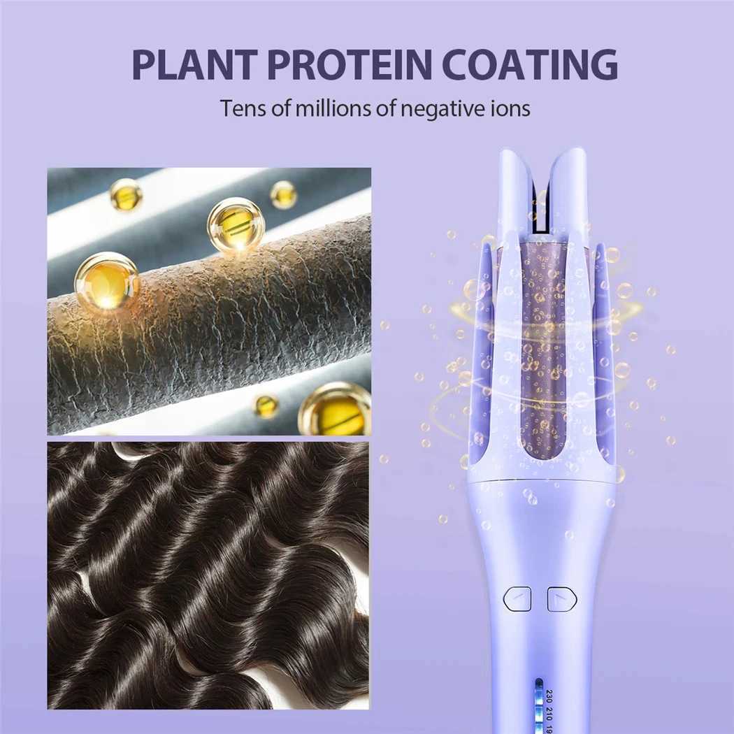 Tinsol 2 in 1 Automatic Hair Curler 32MM Auto Rotating Ceramic Hair Roller Professional Curling Iron Curling Wand Hair WaverXJ250528