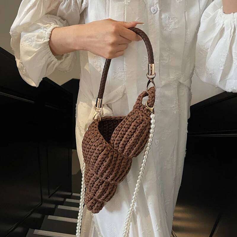 Hand-Woven High Quality Conch Pearl Chain Women Seaside Holiday Creative Shoulder Cute Shell Brand Crossbody Bag