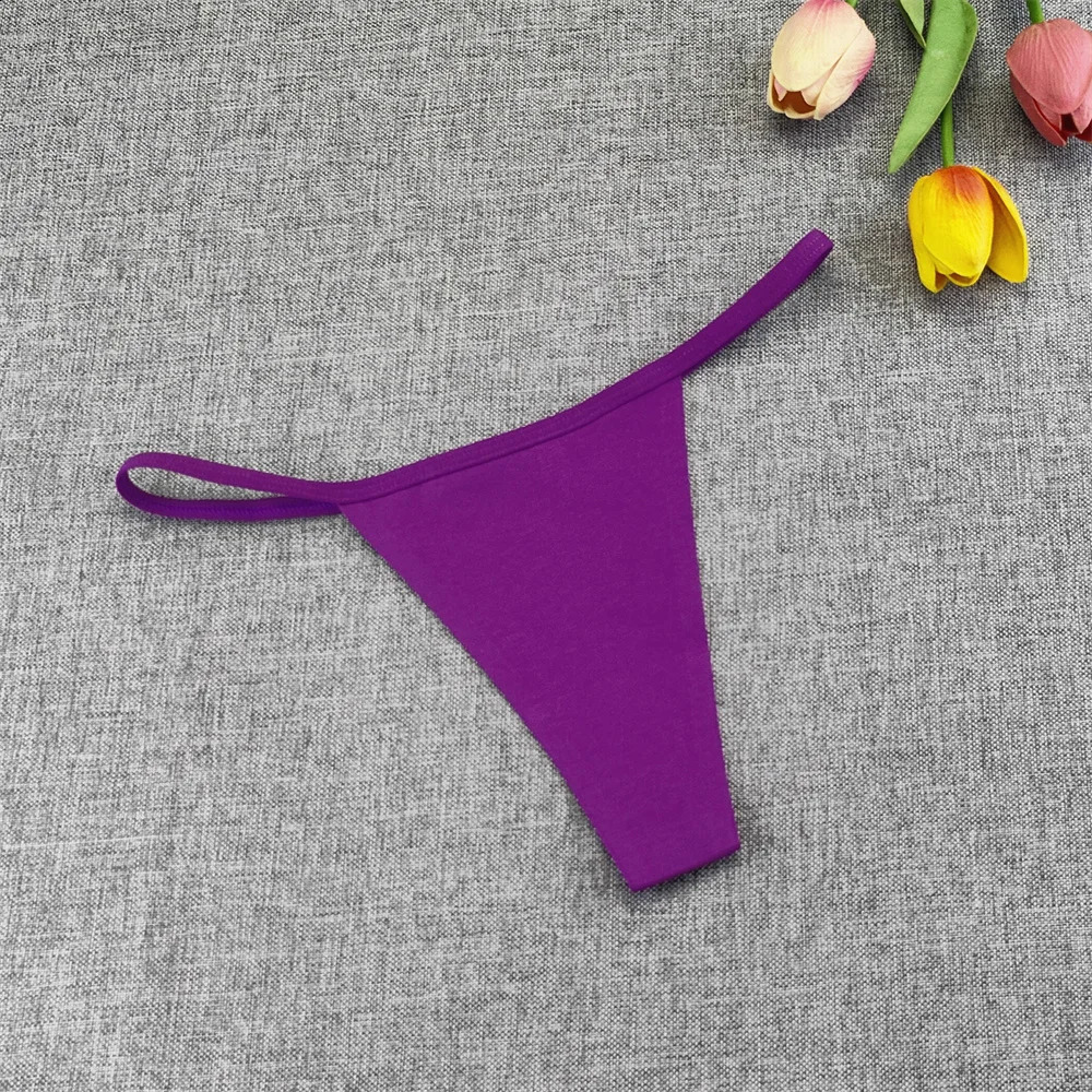 2Pcs Wholeslae Women Pure Cotton Thongs Sexy Invisible Panties Sports Lady Mid Rise Seamless Tback Solid Color Mini Underwear 250526