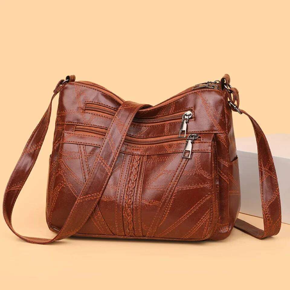 Multiple Pockets Soft Leather Hand For Mom Handbags Women Designer Shoulder Crossbody Bags Sac A Main