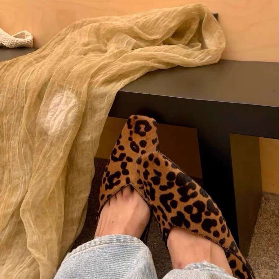 Niche Leopard Print Flat Ballet Women 2025 Spring New Fashion Small Square Toe Mary Jane Shoes