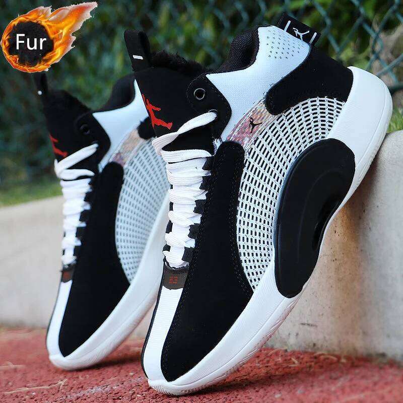 for Men Winter Outdoor Sports Youth Basketball Shoes Training Athletic Sneakers Mens Plush Sneaker
