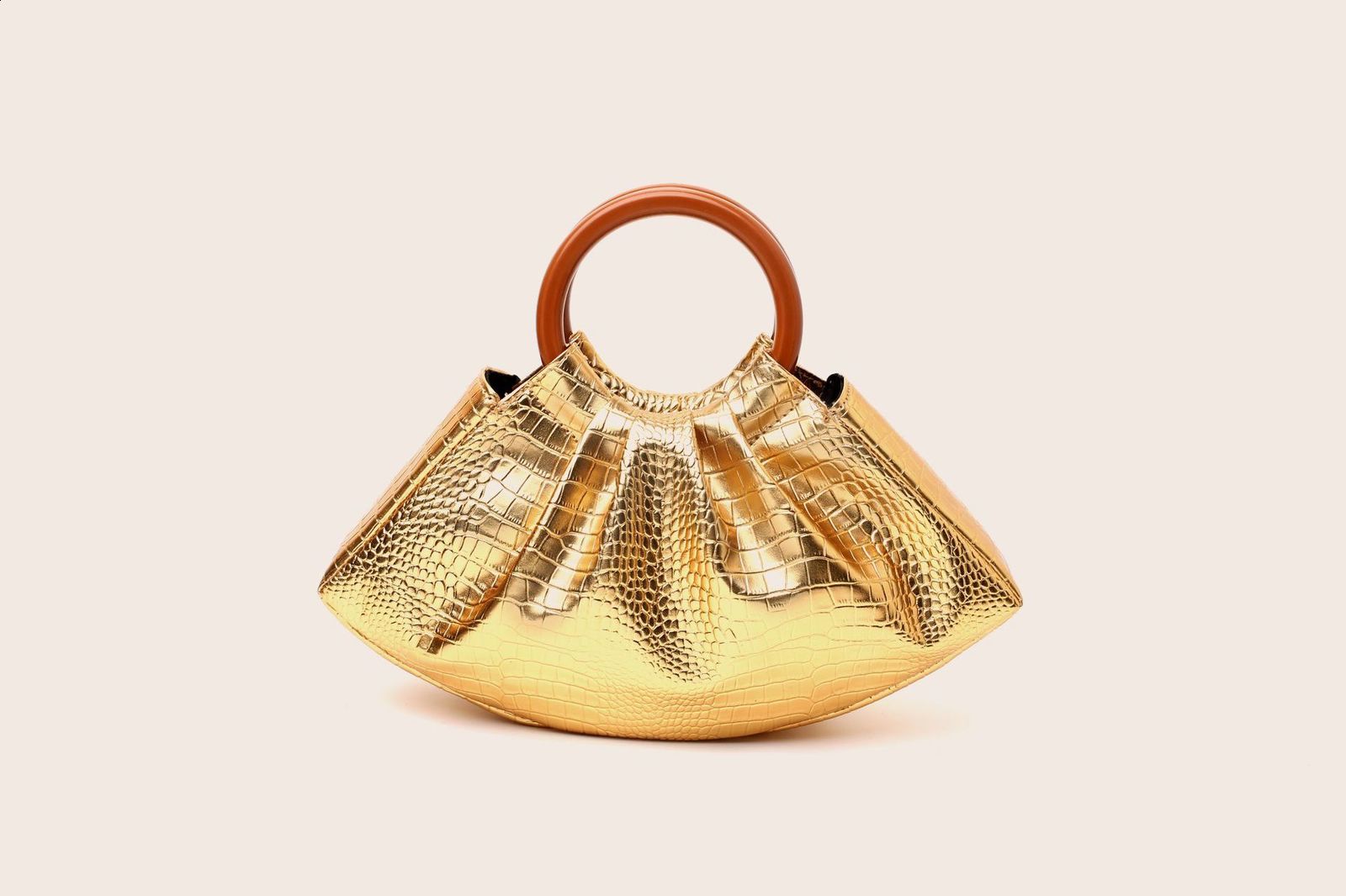 Cloud Bag for Women Fashion Pleated Small Bag Wooden Handle Simple Tote Bags for Ladies 250113