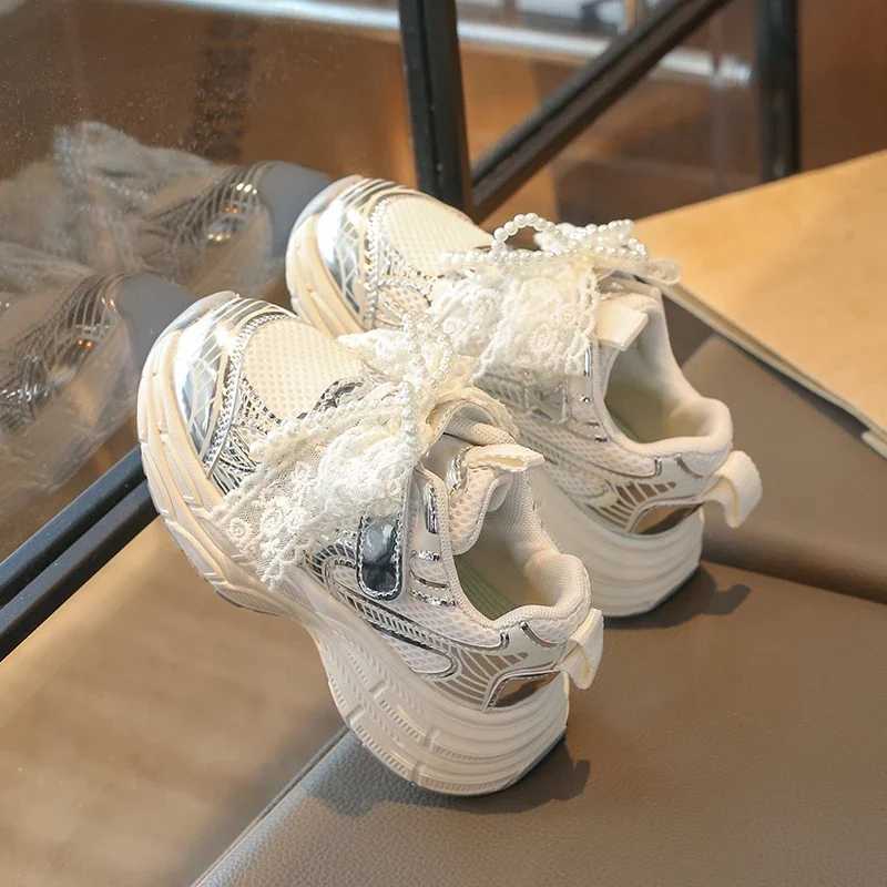 Girl Child Sport Shoe Non-slip Breathable New School Chunky Sneakers Mesh Causal Kids Spring Autumn Basketball Shoes Hook Loop W250529