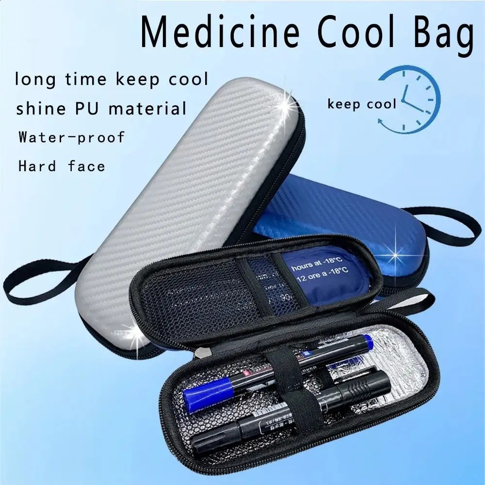 Simple PU Insulin Cooling Bag Waterproof Thermal Insulated Cooler Medicine Travel for Diabetics 250528