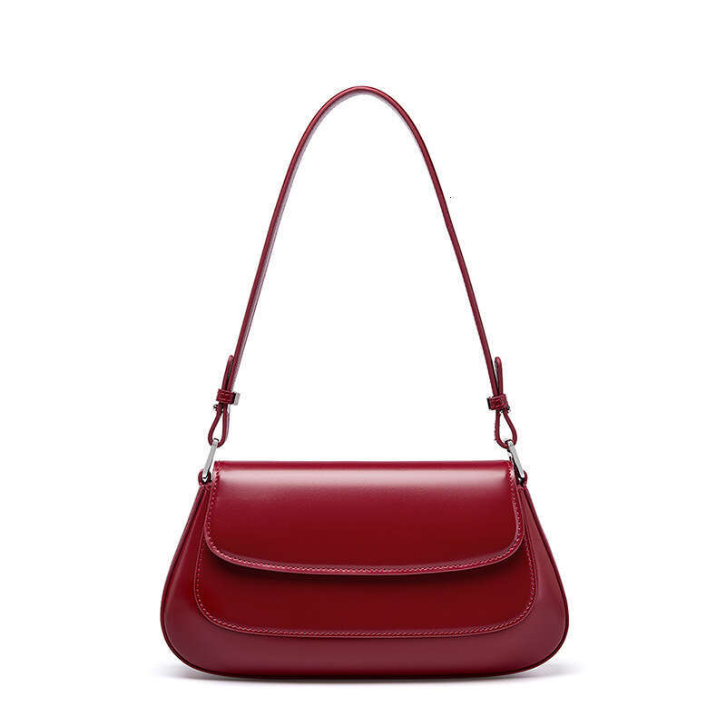 Spring Summer New Trendy Women's Crossbody Genuine Leather High-End Fashion Versatile Shoulder Underarm Saddle Bag B5