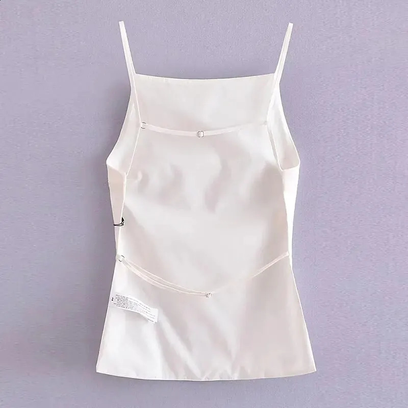 Women Fashion Solid Lace Up Backless Camisole Vintage Thin Straps Square Collar Female Chic Lady Tops 250527