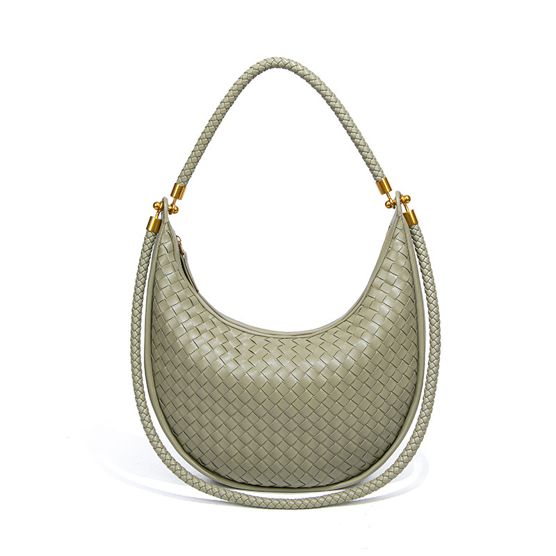 Fashion Handwoven Casual Women's Handheld Crescent Niche Shoulder Underarm Crossbody New Moon Dumpling Bag