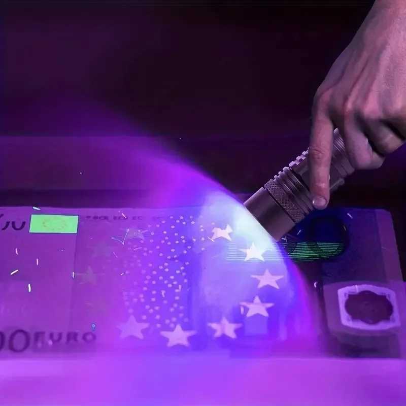 UV Flashlight LED Ultraviolet Torch Zoomable Mini Ultra Violet Lights 395/365nm Inspection Lamp Pet Urine Stain Detector Tools XJ250529