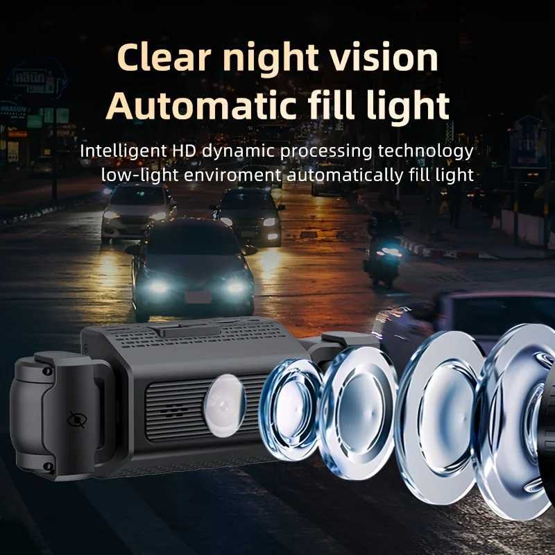 Car dvr 4-Channel Car Dash Cam FHD 1080P Dash Cam Vehcle Black Box Front and Rear Dash Dam for Car Dashcam R250529