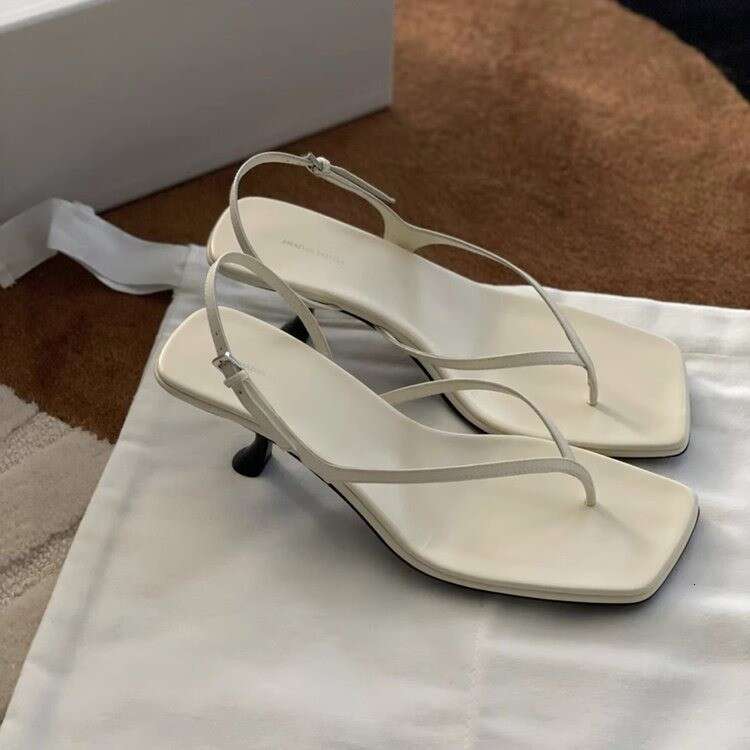 French Style High Heels Thin Heel Summer Fashion Toe Post Women 2025 New Back Strap Thong Sandals