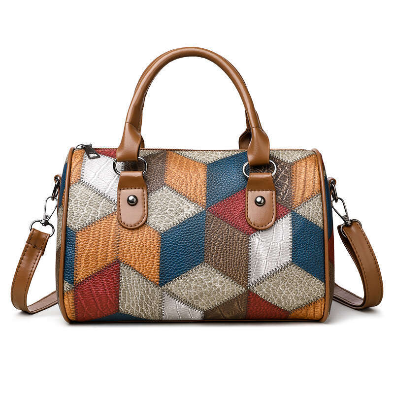 Fashion Color-Block Plaid Geometric Pattern Commuter Shoulder Crossbody Bag Shopping Portable Phone Coin Purse