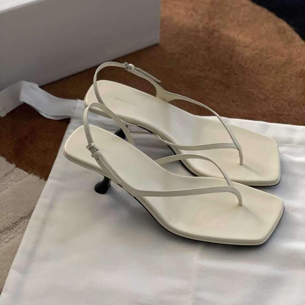 French Style High Heels Thin Heel Summer Fashion Toe Post Women 2025 New Back Strap Thong Sandals