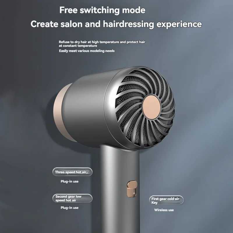 A66Z Portable Wireless Hair Dryer Plug -In And Charging 2 In Line 1 With Usb Charging Cold Hot Wind Wireless Hair Dryer C EU PluXJ250528