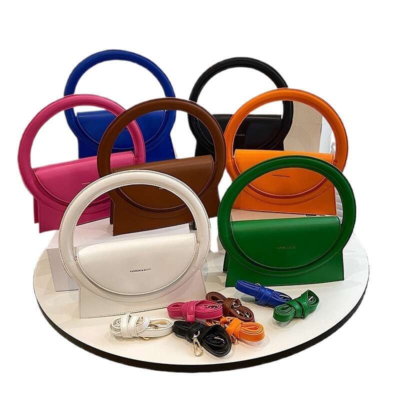 Designer Bag Women Round Ring Handbags Large Circle Design Tote Leather Shoulder Bag Female Fashion Crossbody Shopping Top Handle Bags