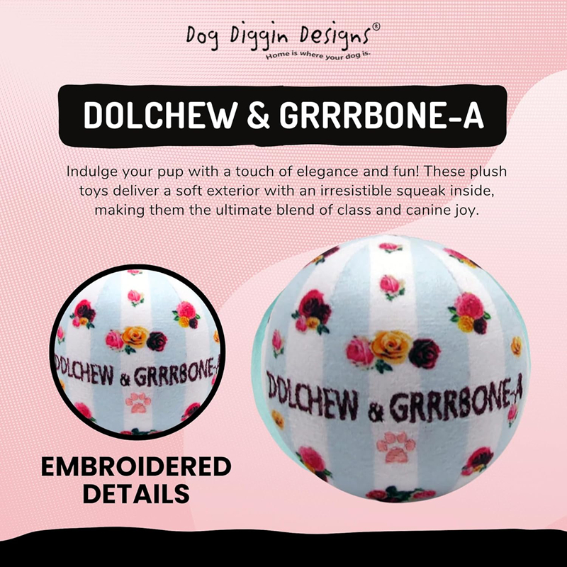 Luxury Dog Toys Designs Runway Pup Collection, Unique Squeaky Parody Plush Dog Toys, Porter Dog Bones, Balls & Dog Bag, Fashion Accessories, Dogs Chri