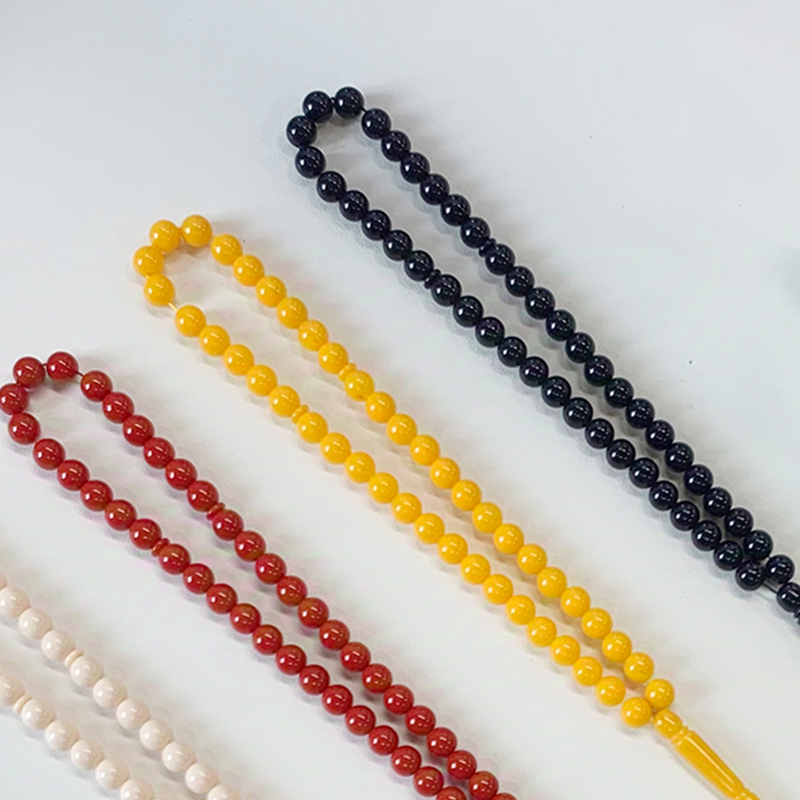Resin Prayer Bead Band for Muslims - Tassel Inlaid Religious Accessory