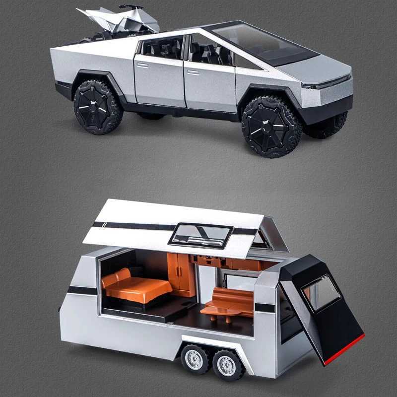 1 24 Cyber Toys Off Road Truck Alloy Metal Diecast Car Model Sound And Light Boutique Decorative Collection Ornaments Birthday R250528