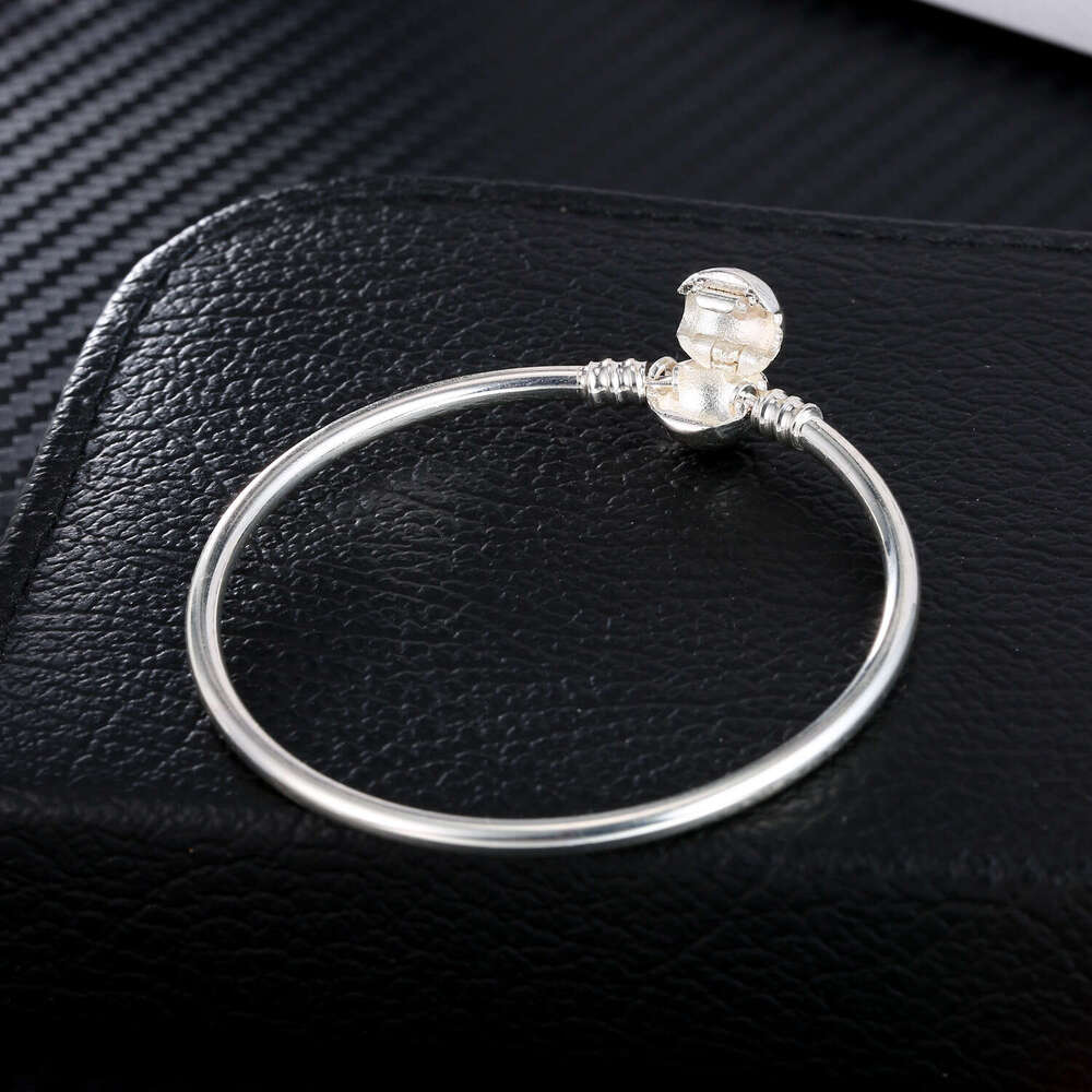 DIY Jewelry Accessories White K Plated Basic Smooth Round Head Hard Bracelet LZ05 Openable