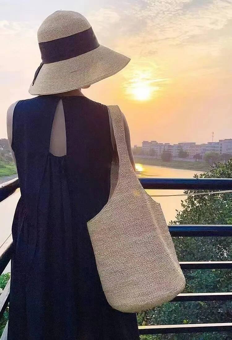 Big Capacity Raffia Straw Seaside Holiday Travel Beach Bags Women Tropical Leather Hangbag Crochet Large Totebag Reticule Chic