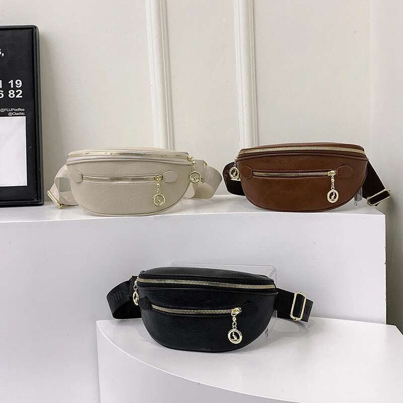 Casual Waist Fashion Lady Fanny Pack and Phone Packs Soft Leather Belt Bags Woman Travel Shoulder Crossbody Chest Bag Purse