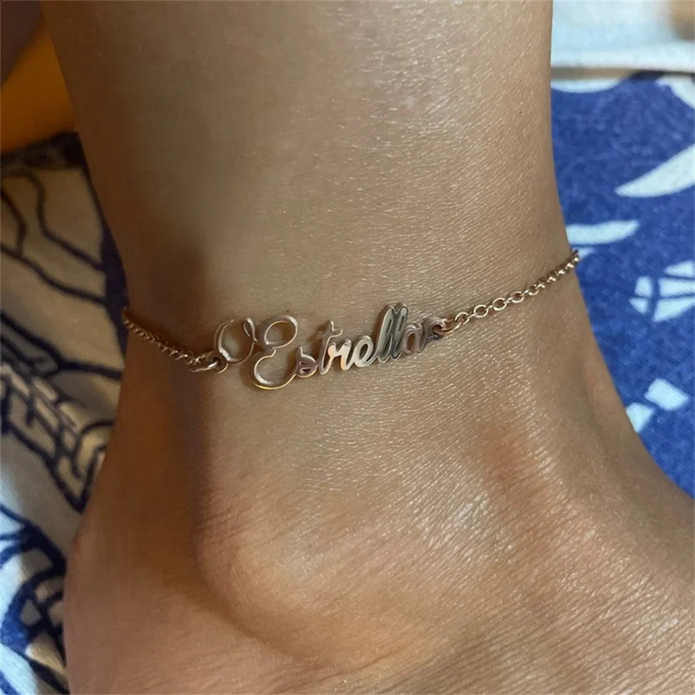 Custom Name Anklet Stainless Steel Women Anklet Gold Plated Nameplate Anklets Custom Anklets for Women Personalized Jewelry 250526
