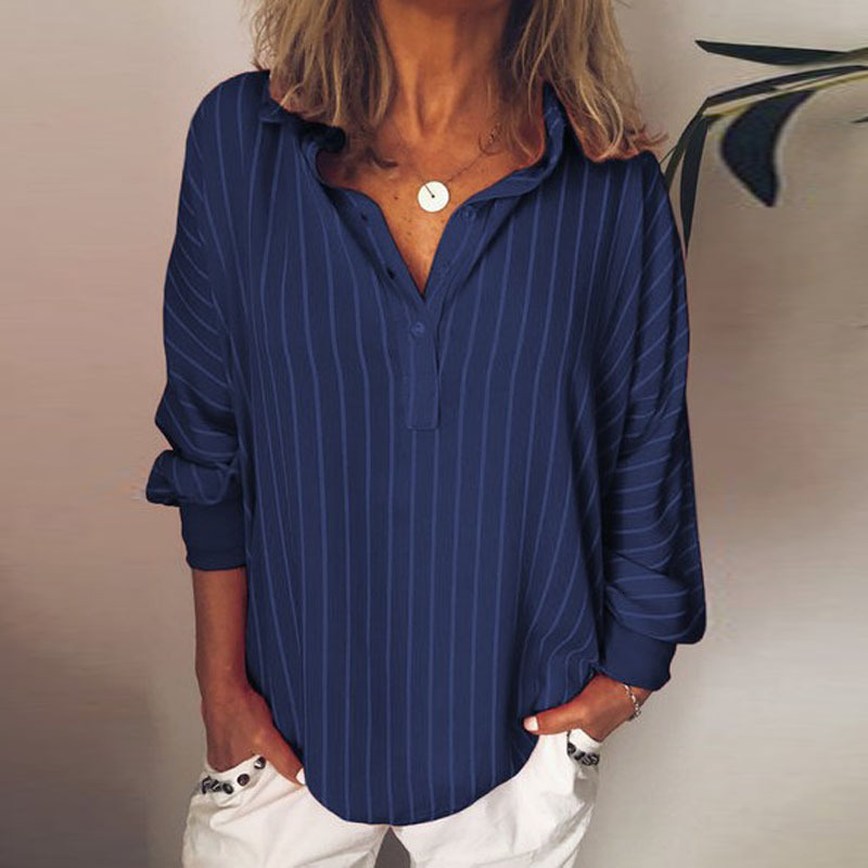 Designer Clothing Printed Striped Loose Large Batwing Sleeve Shirt 2025 New Women's Top Fashion Designer Shirt