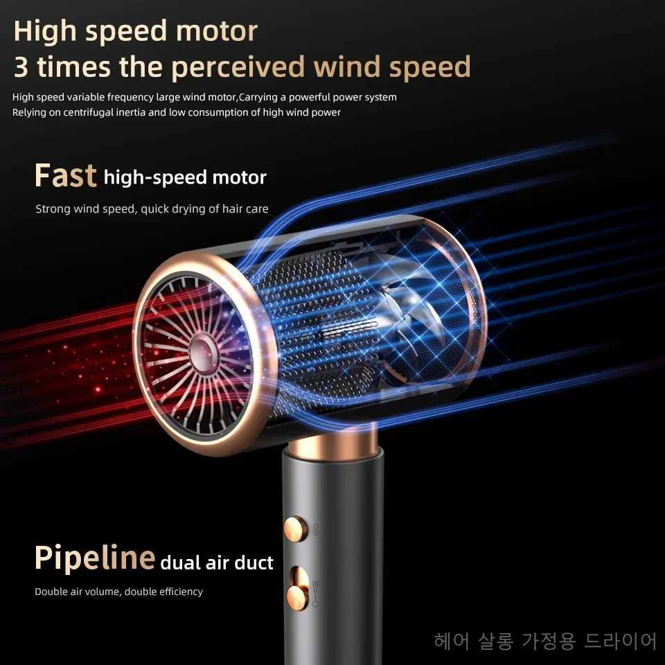 2000W 3th Gear Professional Hair Dryer Negative Lonic Blow Dryer Hot Cold Wind Air Brush Hairdryer Strong PowerDryer Salon ToolXJ250528