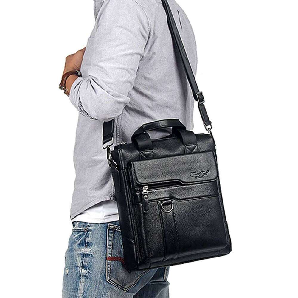 Men Handbag Cross Body Messenger Shoulder Bag Genuine Leather Business Fashion Real Cowhide Male Briefcase Tote Top Handle Bags