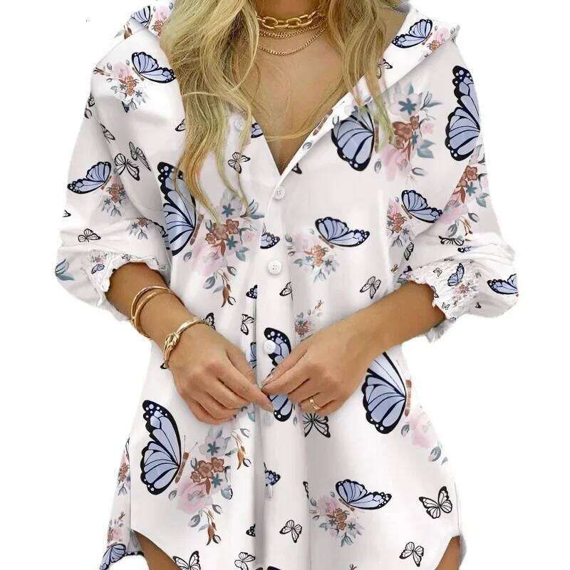 Women's Wear Fashionable Printed Long Sleeve Women's Dress Shirt Summer New Arrival Elegant Style Cross-Border Clothing From Mainland China