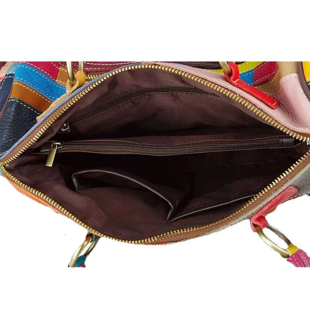 Designer Luxury Designer Luxury Leather Hand-Made Colorful Flower Mosaic Random Color Women's Handbag Crossbody Bag