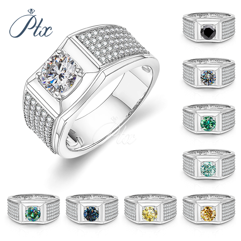 Fine Jewelry Sample Men Couple Ring 14K White Gold Plated Ice Out Vvs Moissanite 925 Sterling Silver Engagement Diamond Rings for Wedding Party