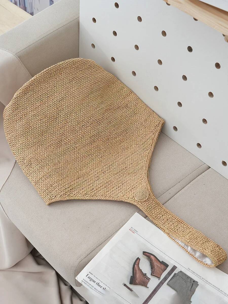 Big Capacity Raffia Straw Seaside Holiday Travel Beach Bags Women Tropical Leather Hangbag Crochet Large Totebag Reticule Chic